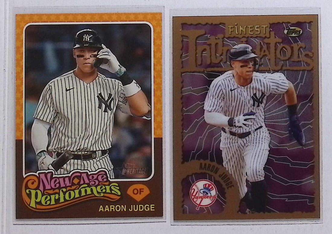 2 Aaron Judge Topps Insert Cards Topps Finest & Heritage New York Yankees: Topps Baseball MLB Trading & Sports Cards, Sports Cards for Sale Near Me, World Series & Hall of Fame Players Memorabilia, Refractors, X-Fractors, Numbered, SP, SSP, Valuable Auction Memorabilia Lots 
