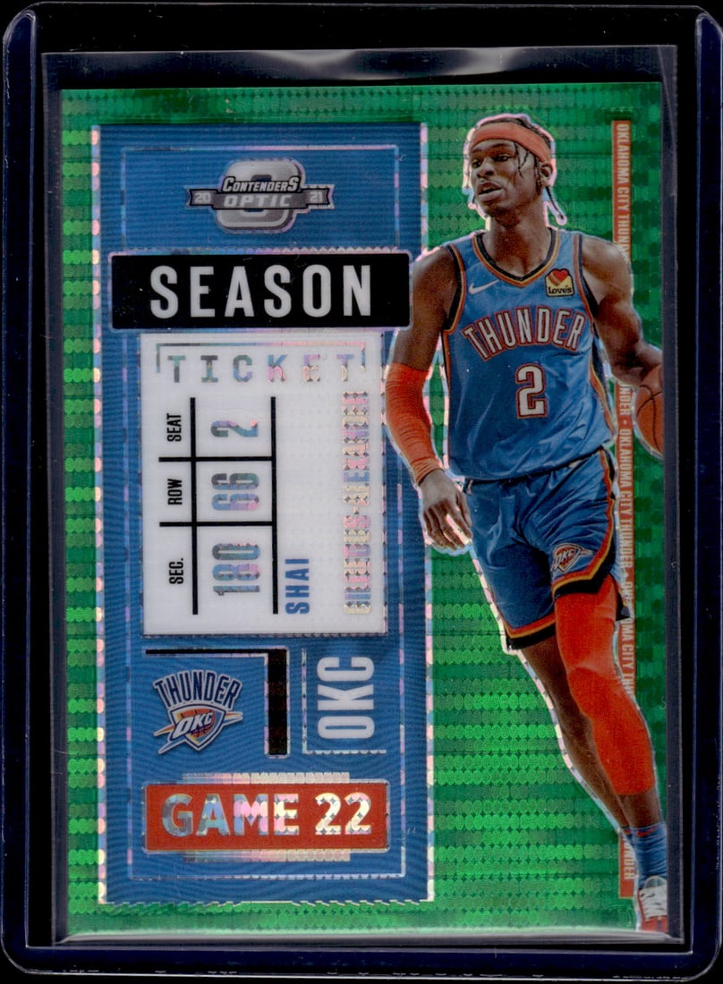 Shai Gilgeous-Alexander Green Pulsar /25 2020-21 Contenders Optic #74 OKC Thunder (1 of 2)