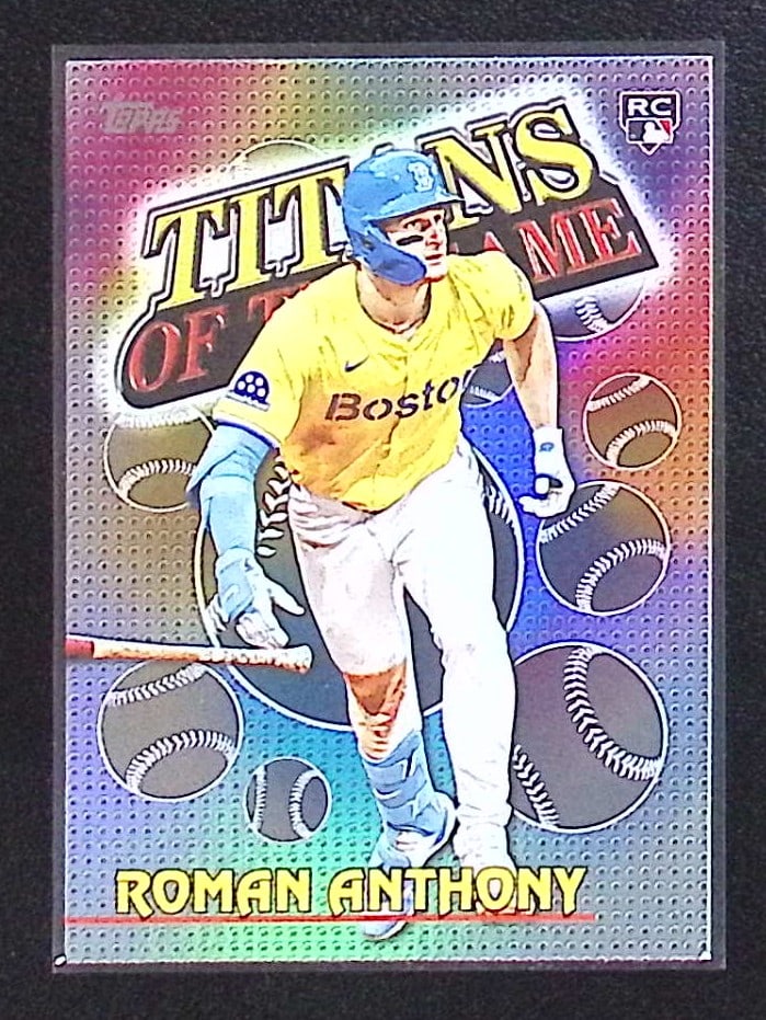 Roman Anthony Rookie Card Titans of the Game 2025 Topps #TOG-9: Topps Baseball MLB Trading & Sports Cards, Sports Cards for Sale Near Me, World Series & Hall of Fame Players Memorabilia, Refractors, X-Fractors, Numbered, SP, SSP, Valuable Auction Memorabilia Lots 