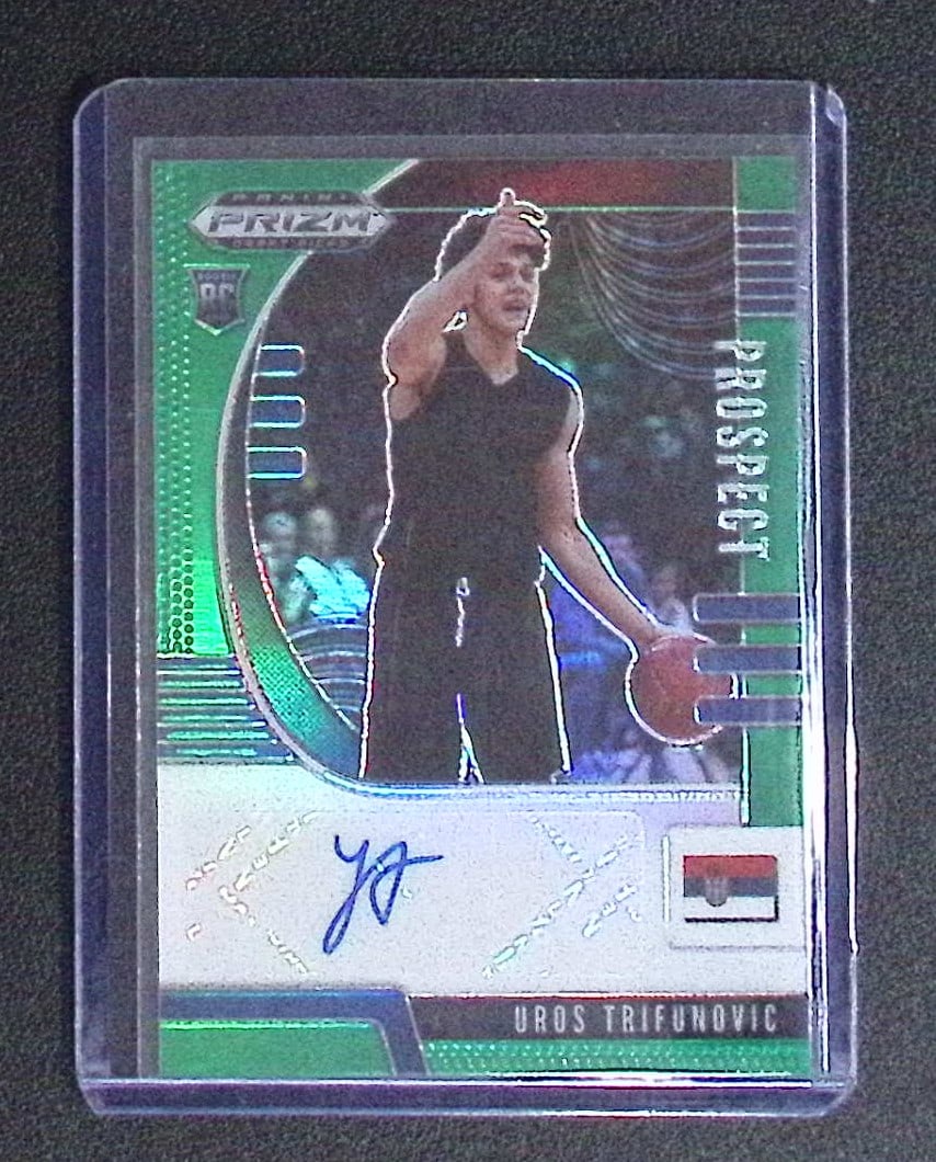 Uros Trifunovic Rookie Auto Green Prizm 2020 Panini Prizm Draft Picks #PA-UT: Panini Select, Prizm, Mosaic, Contenders, Revolution, Phoenix, NBA Hoops, Rookie NFL Sports Trading Cards, Silver, SP, SSP, Wave Prizms, Numbered Cards, Basketball sports Cards for Sale Near Me, NBA C