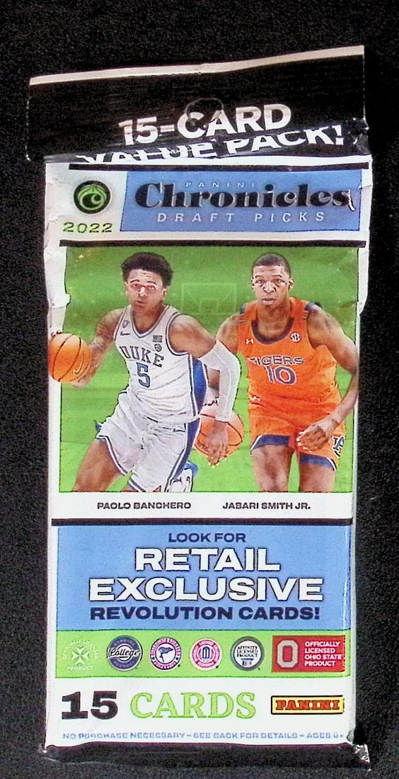 2022 Panini Chronicles Draft Picks Basketball Hanger Value Pack, Rookies: Paolo Banchero, Chet (1 of 1)