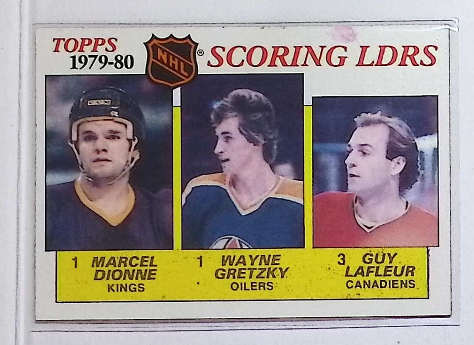 Wayne Gretzky/Guy LaFleur/Marcel Dionne 1980-81 Topps #163: Topps Vintage NHL Hockey Trading & Sports Cards, Old Sports Cards for Sale Near Me, Stanley Cup & Hall of Fame Players, Valuable Auction Memorabilia Lots for Sale On Line