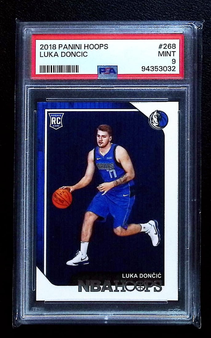 Luka Doncic Rookie Card 2018-19 NBA Hoops #268 PSA 9 Mavericks, Lakers: Panini Select, Prizm, Mosaic, Contenders, Revolution, Phoenix, NBA Hoops, Rookie NFL Sports Trading Cards, Silver, SP, SSP, Wave Prizms, Numbered Cards, Basketball sports Cards for Sale Near Me, NBA C