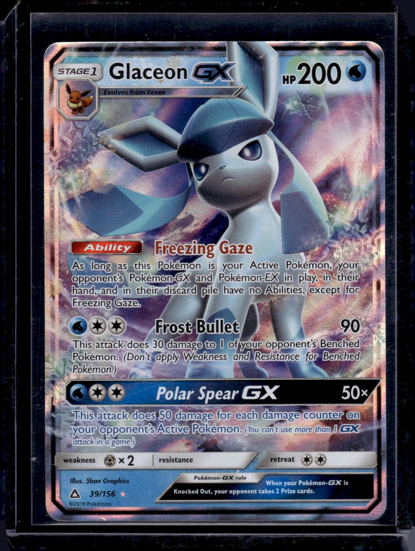 2018 Pokemon Sun & Moon Ultra Prism Glaceon Gx #39/156 (1 of 2)