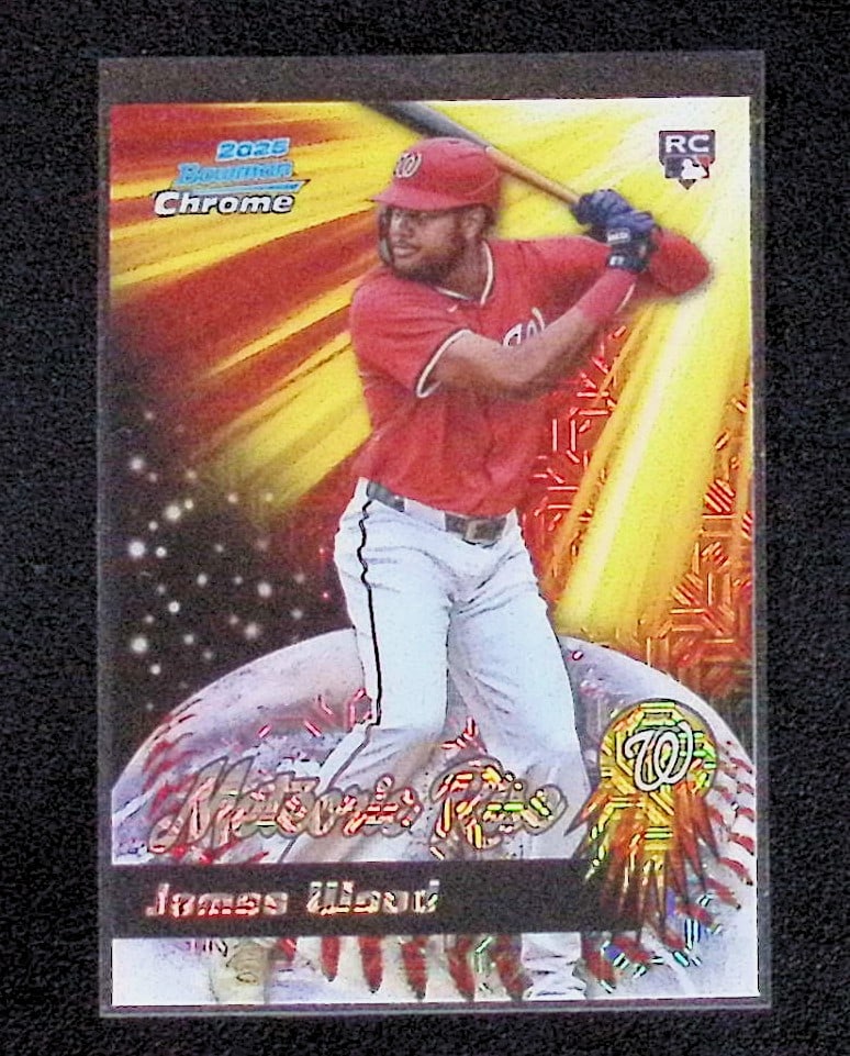 James Wood Mega Box Mojo Chrome Meteoric Rise Rookie Card 2025 Bowman Chrome #MR-5: Bowman Baseball MLB Trading & Sports Cards, Sports Cards for Sale Near Me, World Series & Hall of Fame Players, SP, SSP, Chrome, 1st Bowman, Auction Memorabilia Lots Sold On Line