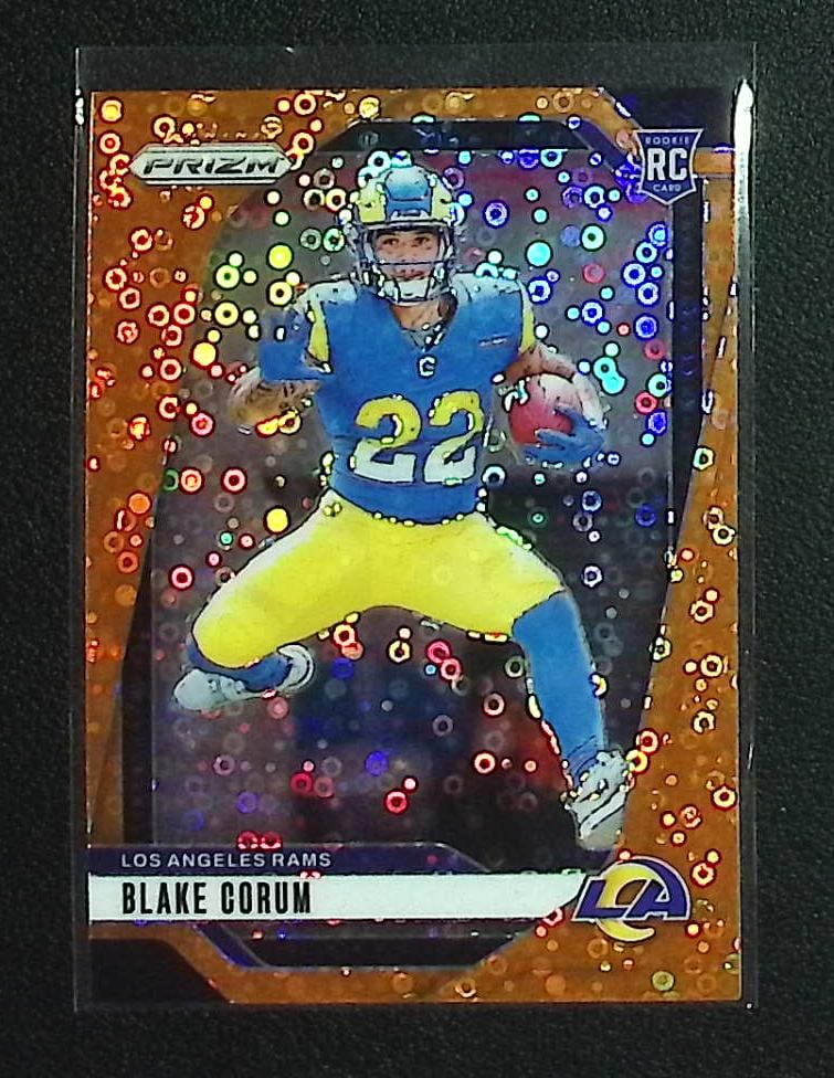 Blake Corum Rookie Card Orange Disco Prizm 2024 Panini Prizm #308: Panini Select, Prizm, Mosaic, Contenders, Zenith, Phoenix, Illusions, Absolute, Rookie NFL Sports Trading Cards, SP, SSP, Cards, Football Cards for Sale Near Me, Superbowl & Hall of Fame Player Cards,