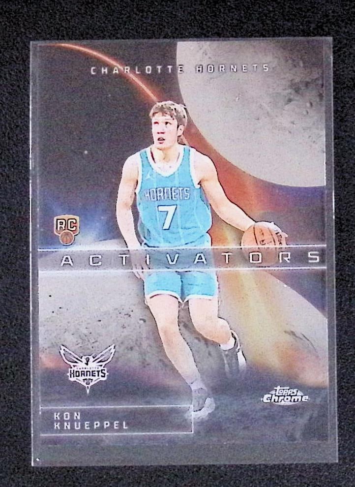 Kon Knueppel Rookie Card Activators 2025 Topps Chrome #AC-14 Charlotte Hornets: Topps Basketball NBA Trading & Sports Cards, Sports Cards for Sale Near Me, Chrome, Refractor, SP, SSP, Valuable Auction Memorabilia Lots Sold On Line, NBA Championship & Hall of Fame Player Cards