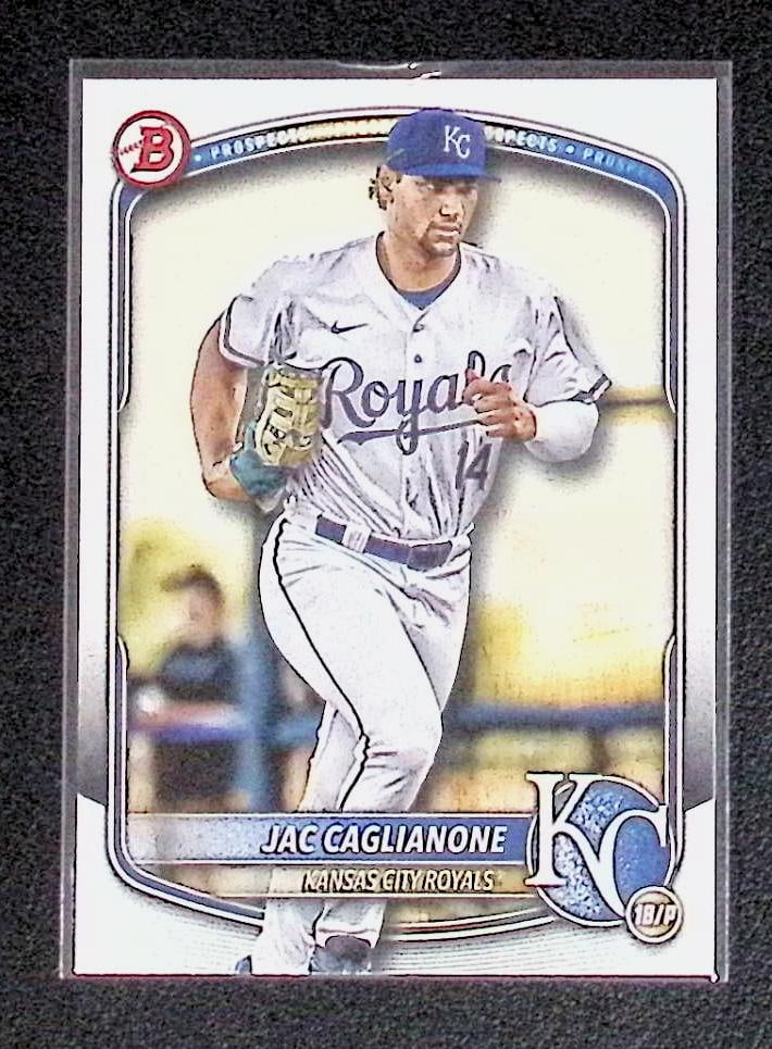 Jac Caglianone 2025 Bowman Prospects #BP-103 Kansas City Royals: Bowman Baseball MLB Trading & Sports Cards, Sports Cards for Sale Near Me, World Series & Hall of Fame Players, SP, SSP, Chrome, 1st Bowman, Auction Memorabilia Lots Sold On Line