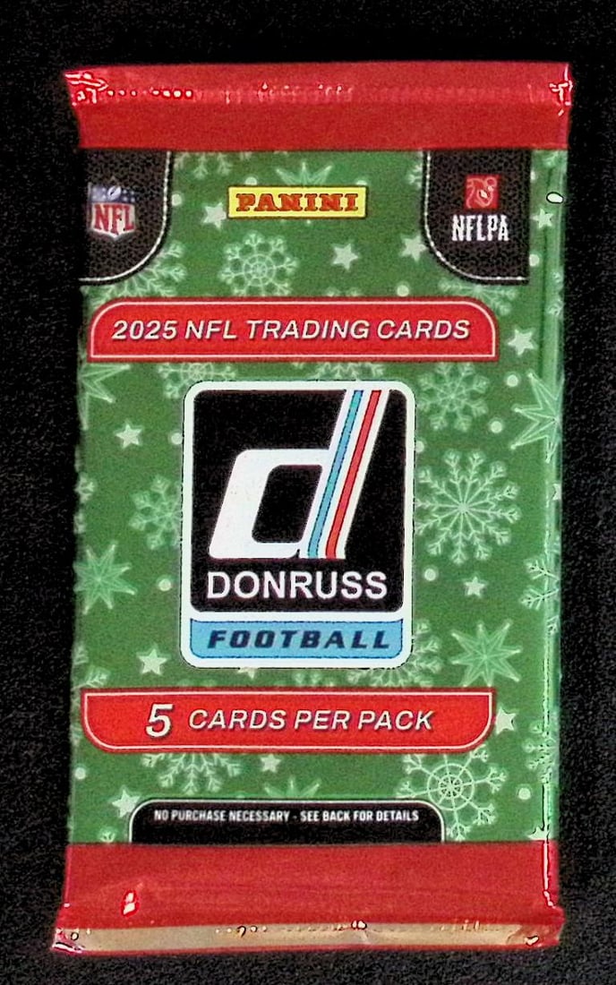 2025 Donruss Football CHRISTMAS TIN PACK- Cam Ward, Emeka Egbuka, Ashton Jeanty, Travis Hunter, (1 of 1)