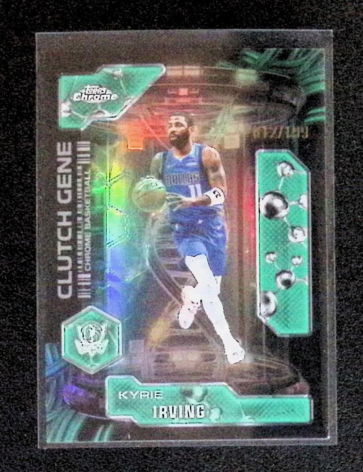 Kyrie Irving /199 Aqua Clutch Gene 2025 Topps Chrome #CG-6: Topps Basketball NBA Trading & Sports Cards, Sports Cards for Sale Near Me, Chrome, Refractor, SP, SSP, Valuable Auction Memorabilia Lots Sold On Line, NBA Championship & Hall of Fame Player Cards
