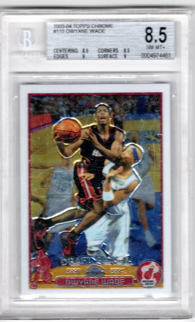 Dwyane Wade Rookie Card 2003-04 Topps Chrome #115 BGS 8.5 Miami Heat (1 of 2)