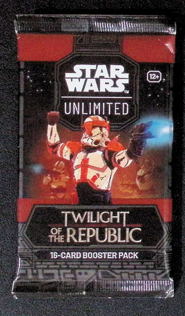Star Wars Unlimited Twilight of the Republic 16 Card Booster Pack: 1 Rare or Legendary per Pack: Disney TCG, Trading Card Games, 1 Leader, 1 Base/Token, 9 Commons, 3 Uncommon, 1 Rare or Legendary, & 1 Premium Foil Card Per Pack. Darth Vader, Luke Skywalker, Princess Leia, Mandalorian, Yoda, Grogu