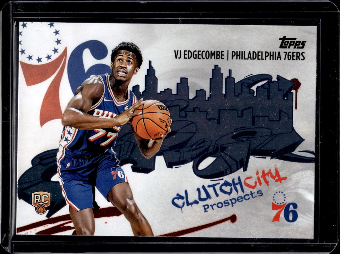 Vj Edgecombe Rookie Card Clutch City Prospects 2025-26 Topps #CC-3 Philadlephia 76ers: Topps Basketball NBA Trading & Sports Cards, Sports Cards for Sale Near Me, Chrome, Refractor, SP, SSP, Valuable Auction Memorabilia Lots Sold On Line, NBA Championship & Hall of Fame Player Cards