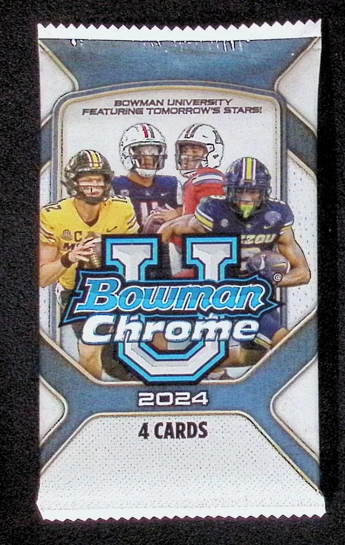 2024 Bowman Chrome U Football Cards BLASTER Box Pack Sports Cards NFL Trading Cards (1 of 1)