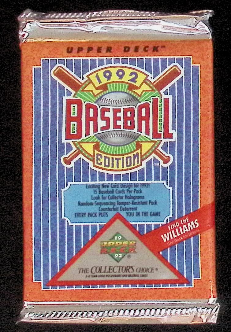 1992 Upper Deck Vintage Series 1 Baseball Card Retail box Wax Pack - MLB Sports Trading Card (1 of 1)