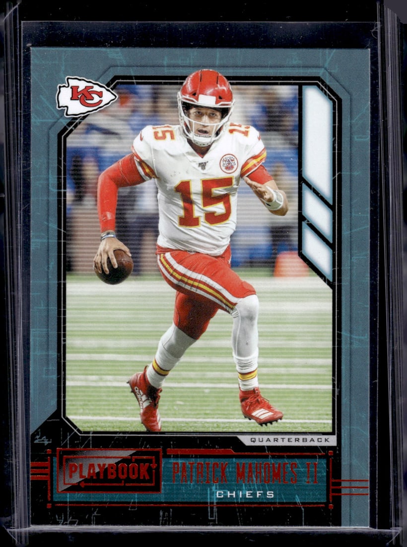 Patrick Mahomes Orange Parallel 2020 Panini Playbook #8 Kansas City Chiefs (1 of 2)