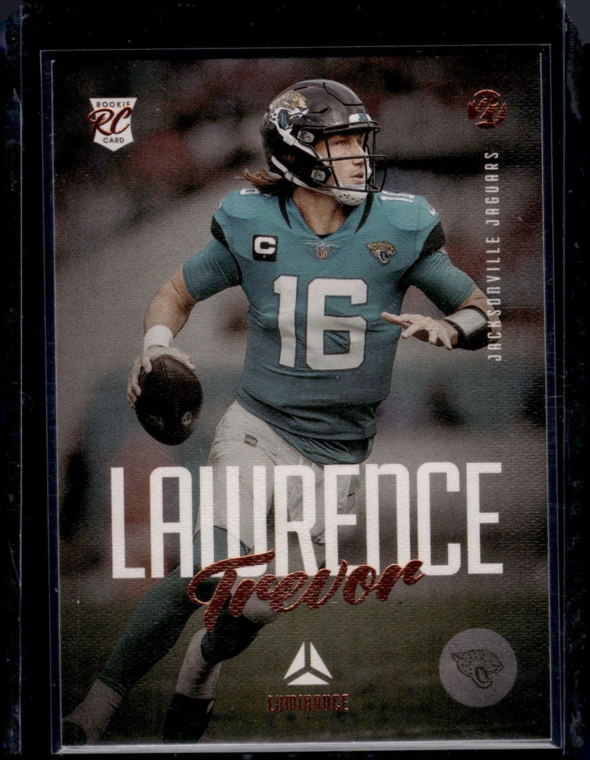 Trevor Lawrence Rookie Card Bronze 2021 Chronicles Luminance #021 Jacksonville Jaguars: Panini Select, Prizm, Mosaic, Contenders, Zenith, Phoenix, Illusions, Absolute, Rookie NFL Sports Trading Cards, SP, SSP, Cards, Football Cards for Sale Near Me, Superbowl & Hall of Fame Player Cards,