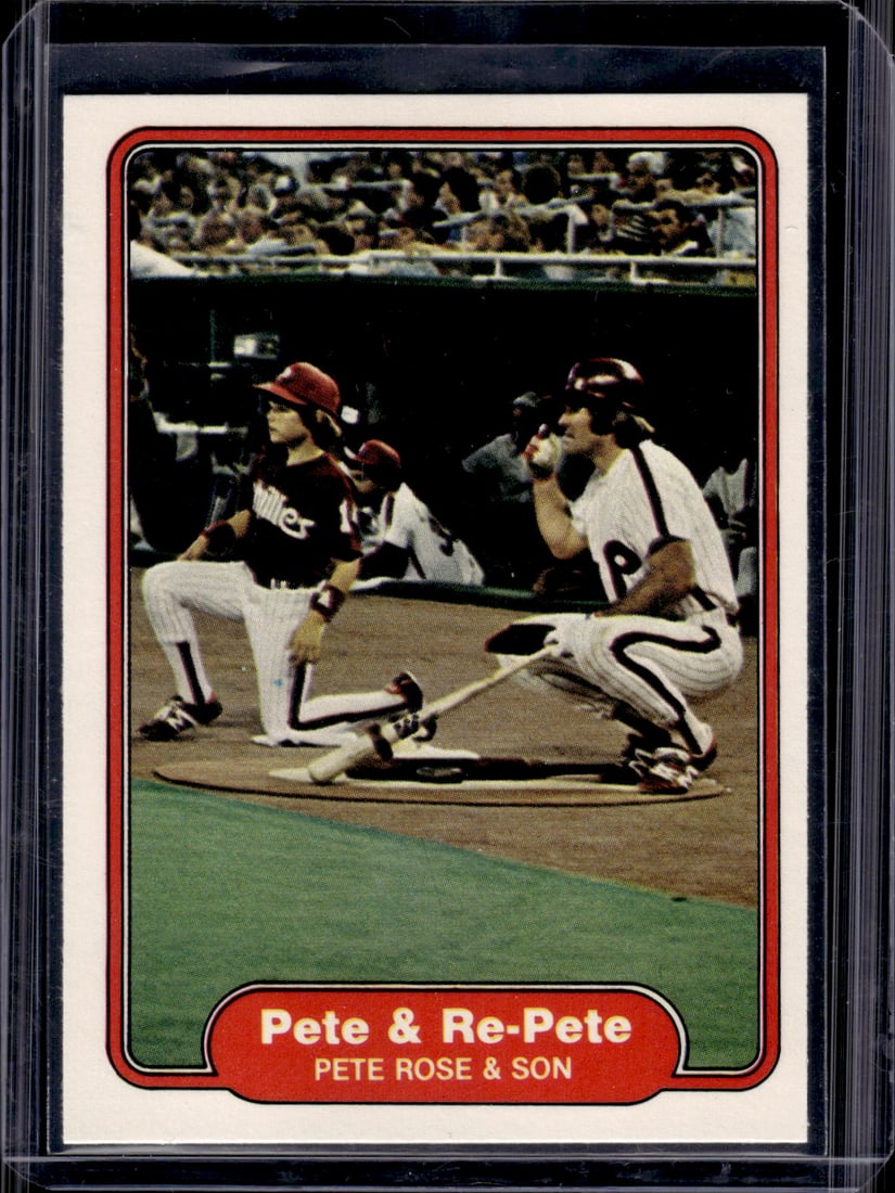 Pete & Re-Pete (Pete Rose & Son) 1982 Fleer #640 Philadelphia Phillies (1 of 2)
