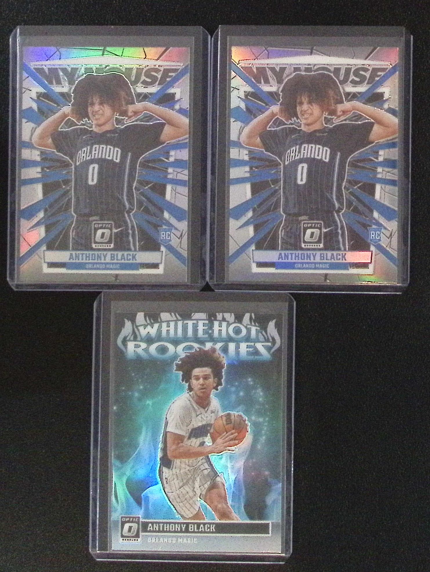 Lot of 3 Anthony Black Holo Prizm Rookie Cards. 2 My House #3 & White Hot Rookies #1 (1 of 2)