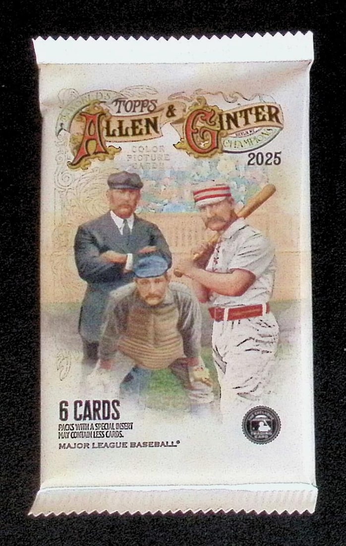 2025 Topps Allen & Ginter Baseball BLASTER BOX PACK - MLB Trading Cards: Factory Sealed Topps Baseball MLB Trading & Sports Cards, Rookie Cards in this set are James Wood, Dylan Crews, Speckled, SP, SSP, Variations, Autographs, Chrome, Refractors, Sports Cards for Sale Nea