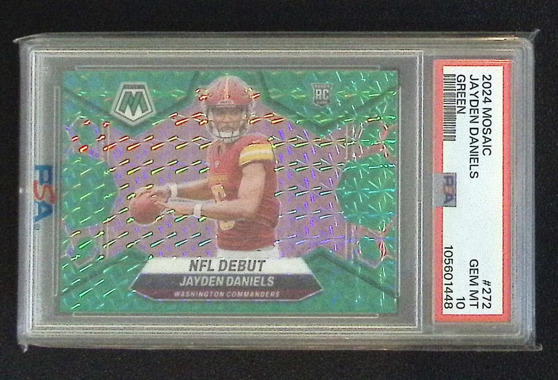 Jayden Daniels Rookie Card Green Mosaic Prizm 2024 Mosaic #272 PSA 10 Commanders (1 of 2)