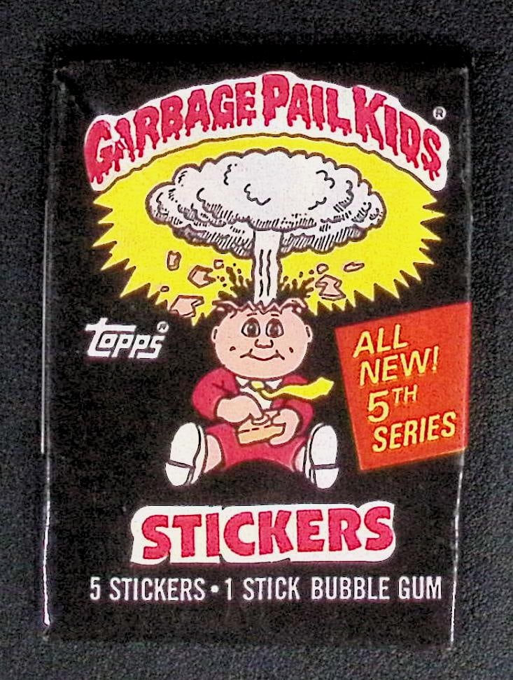 1986 Topps Vintage Garbage Pail Kids Retail Box Wax Pack - 5th Series: Sealed Packs this old have no card quality guarantees - Topps Trading Cards Sold on Line, Auction Lots for sale on line, Trading Card Stickers