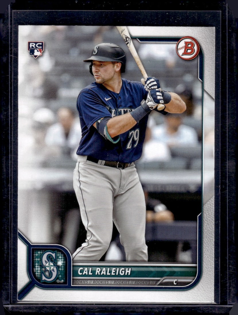 Cal Raleigh Rookie Card 2022 Bowman #49 Seattle Mariners: Bowman Baseball MLB Trading & Sports Cards, Sports Cards for Sale Near Me, World Series & Hall of Fame Players, SP, SSP, Chrome, 1st Bowman, Auction Memorabilia Lots Sold On Line