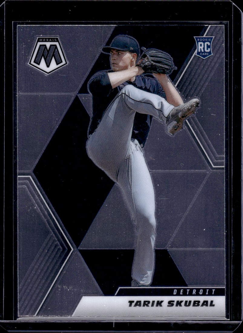 Tarik Skubal Rookie Card 2021 Mosaic #246 Detroit Tigers: Panini Baseball MLB Trading & Sports Cards, Sports Cards for Sale Near Me, Prizm, Mosaic, Select, SP, SSP, Auction Memorabilia Lots for Sale On Line, World Series & Hall of Fame Players