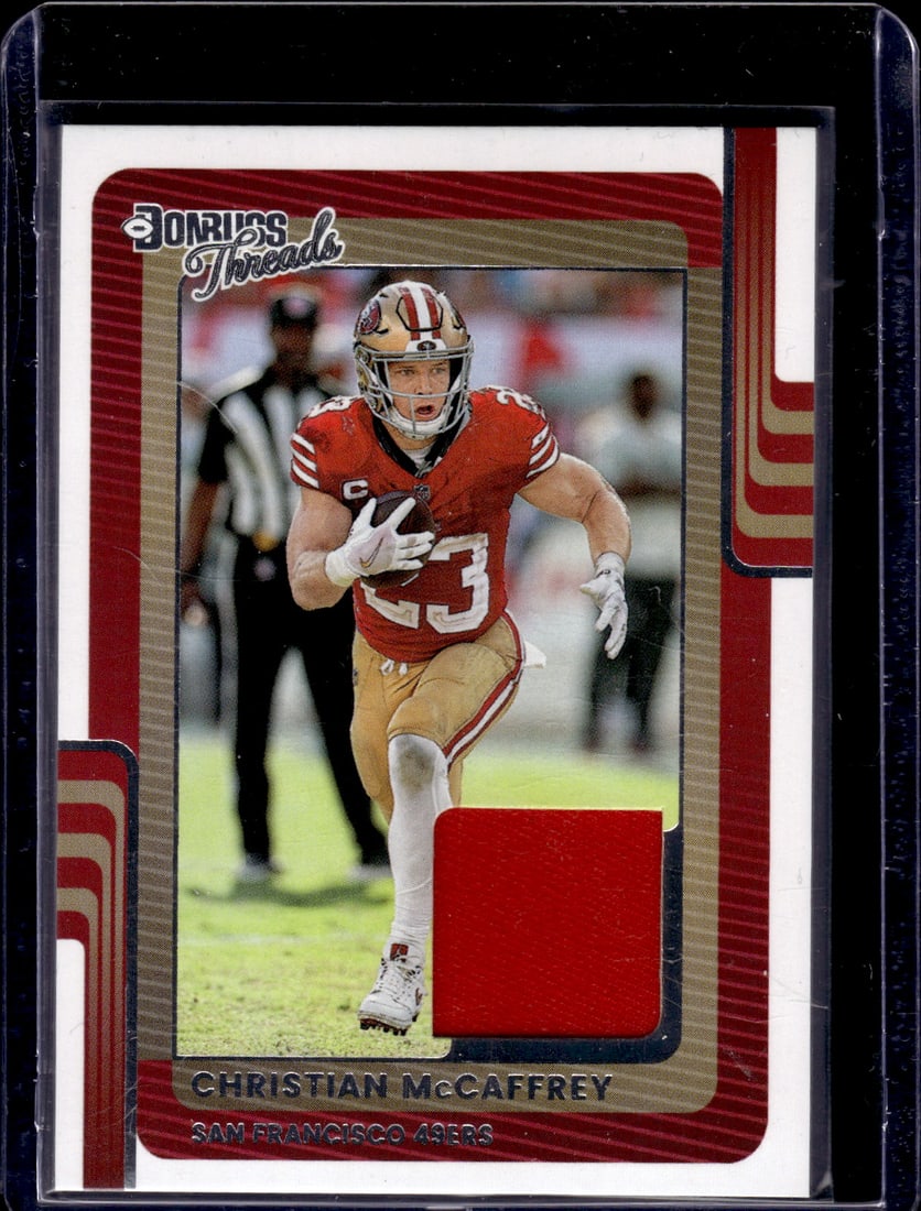 Christian McCaffrey Patch 2025 Donruss #DTH-CMY San Francisco 49ers: Panini Select, Prizm, Mosaic, Contenders, Zenith, Phoenix, Illusions, Absolute, Rookie NFL Sports Trading Cards, SP, SSP, Cards, Football Cards for Sale Near Me, Superbowl & Hall of Fame Player Cards,