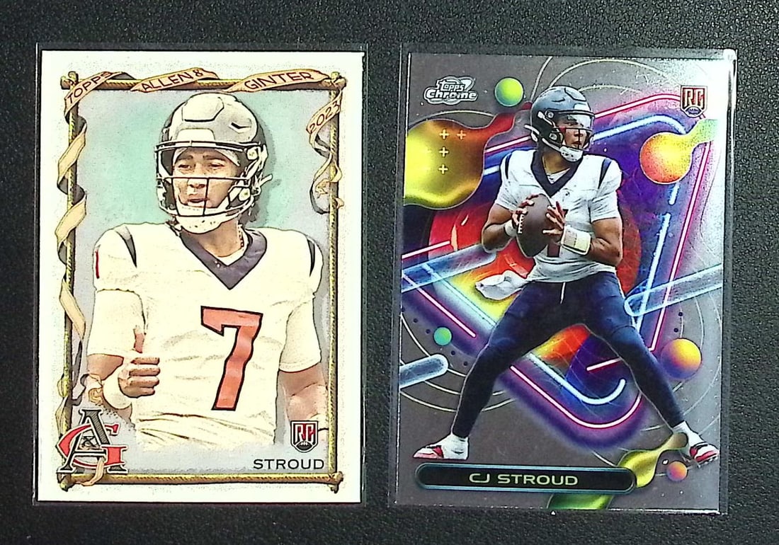 2 - C.J. Stroud Topps Rookie Cards Chrome Cosmic & Allen & Ginter: Topps Football NFL Trading Sports Cards, Sports Cards for Sale Near Me, Super Bowl & Hall of Fame Player Cards, Resurgence, Composite, SP, SSP, Valuable Auction Memorabilia Lots For Sale On Line