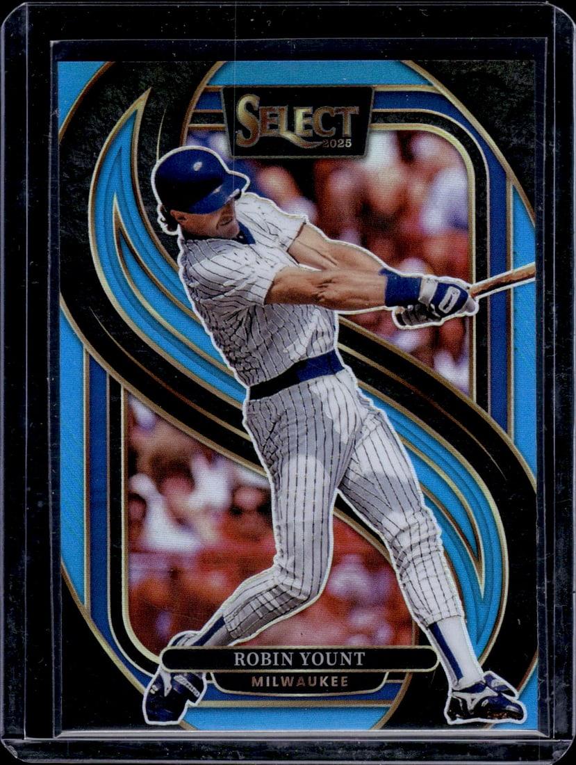 Robin Yount Light Blue Prizm /199 2025 Select #128 Milwaukee Brewers: Panini Baseball MLB Trading & Sports Cards, Sports Cards for Sale Near Me, Prizm, Mosaic, Select, SP, SSP, Auction Memorabilia Lots for Sale On Line, World Series & Hall of Fame Players