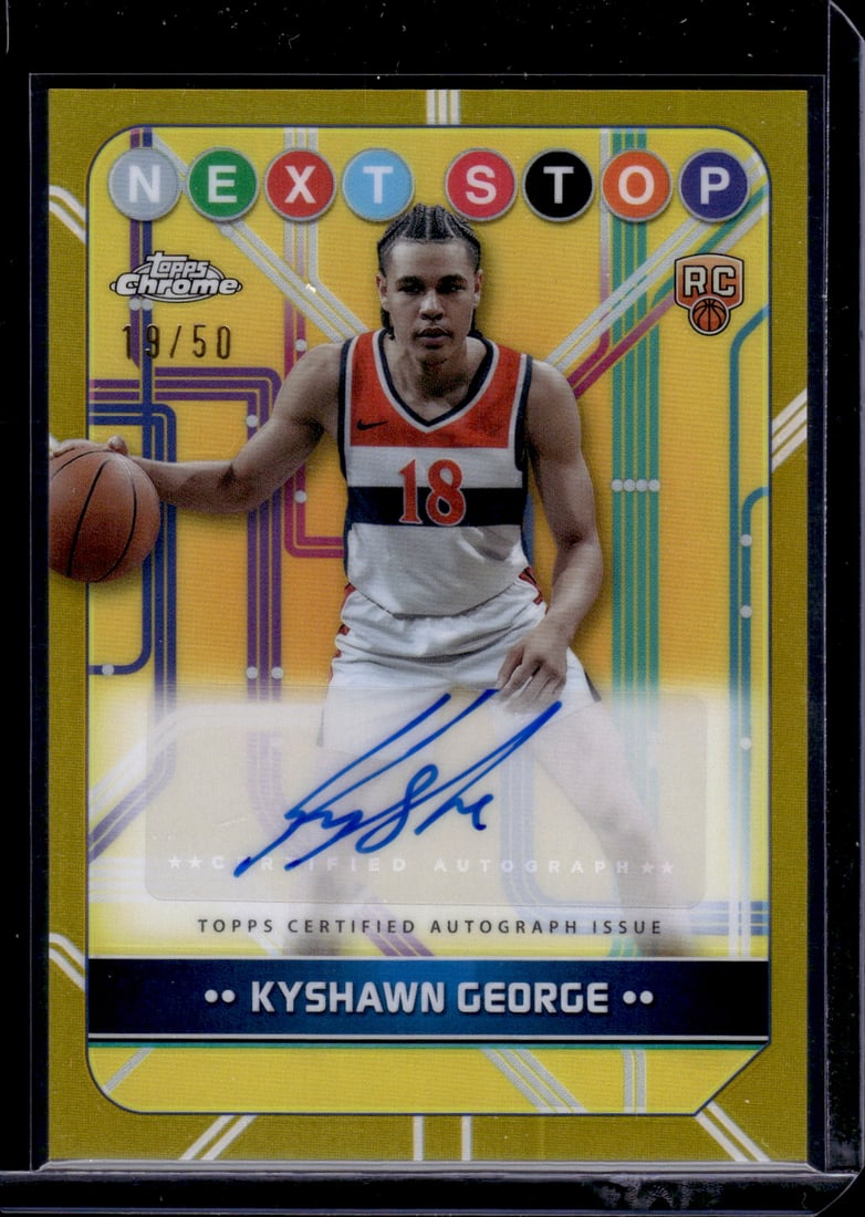 Kyshawn George Gold Refractor Rookie Auto /50 2024-25 Topps Chrome #NSS-KG: Topps Basketball NBA Trading & Sports Cards, Sports Cards for Sale Near Me, Chrome, Refractor, SP, SSP, Valuable Auction Memorabilia Lots Sold On Line, NBA Championship & Hall of Fame Player Cards