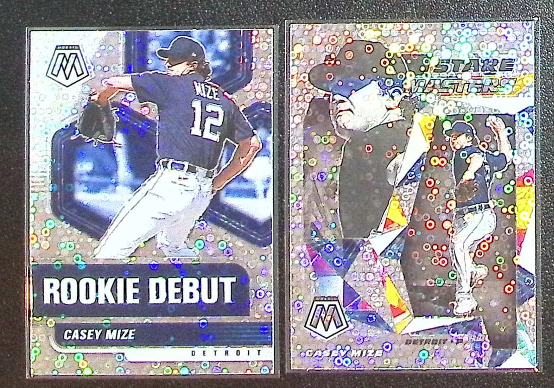 Lot of 2 Casey Mize Rookie Card Quick Pitch Prizms 2021 Mosaic #RD13 & #SM15. Tigers: Panini Baseball MLB Trading & Sports Cards, Sports Cards for Sale Near Me, Prizm, Mosaic, Select, SP, SSP, Auction Memorabilia Lots for Sale On Line, World Series & Hall of Fame Players