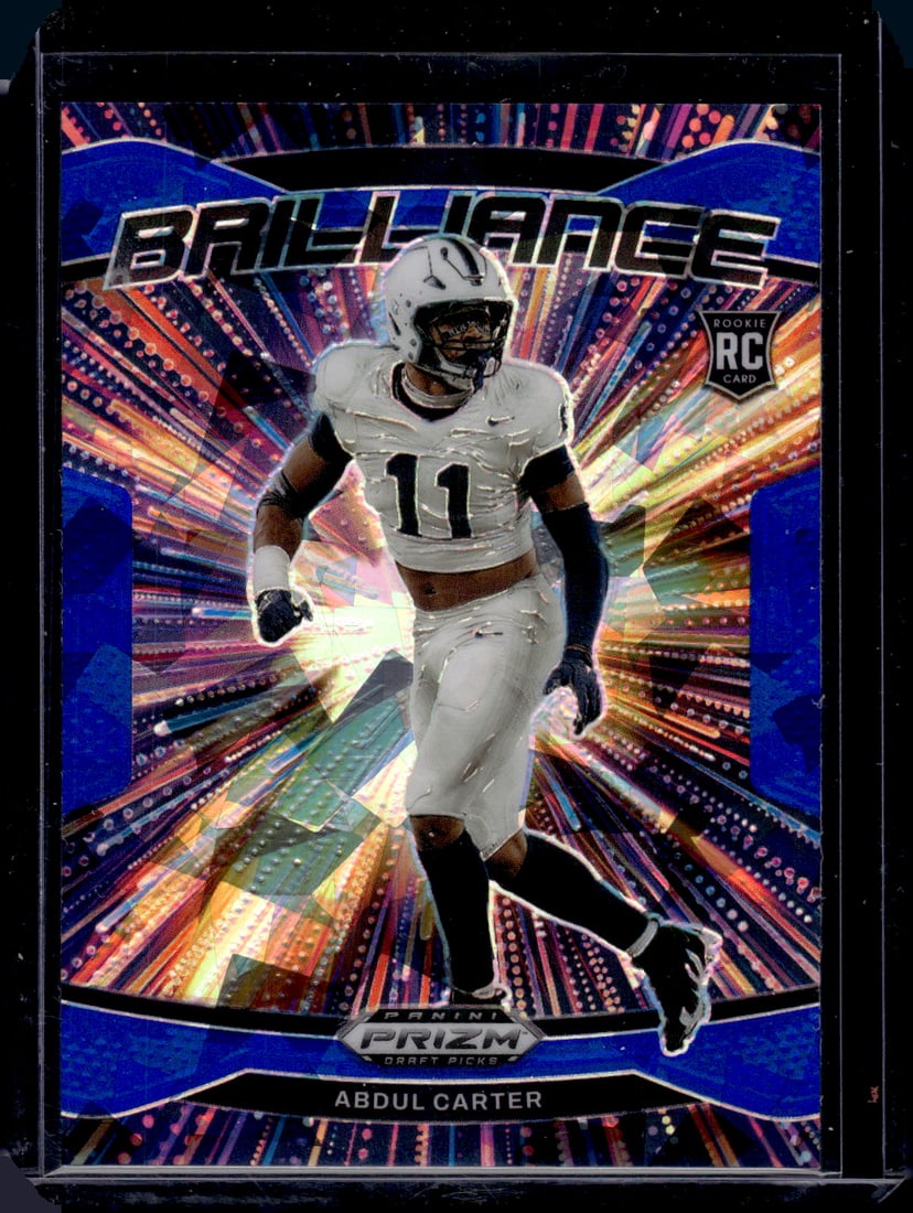 Abdul Carter Rookie Card Blue Ice /149 2025 Prizm Draft Picks #1 Penn State, Giants: Panini Select, Prizm, Mosaic, Contenders, Zenith, Phoenix, Illusions, Absolute, Rookie NFL Sports Trading Cards, SP, SSP, Cards, Football Cards for Sale Near Me, Superbowl & Hall of Fame Player Cards,