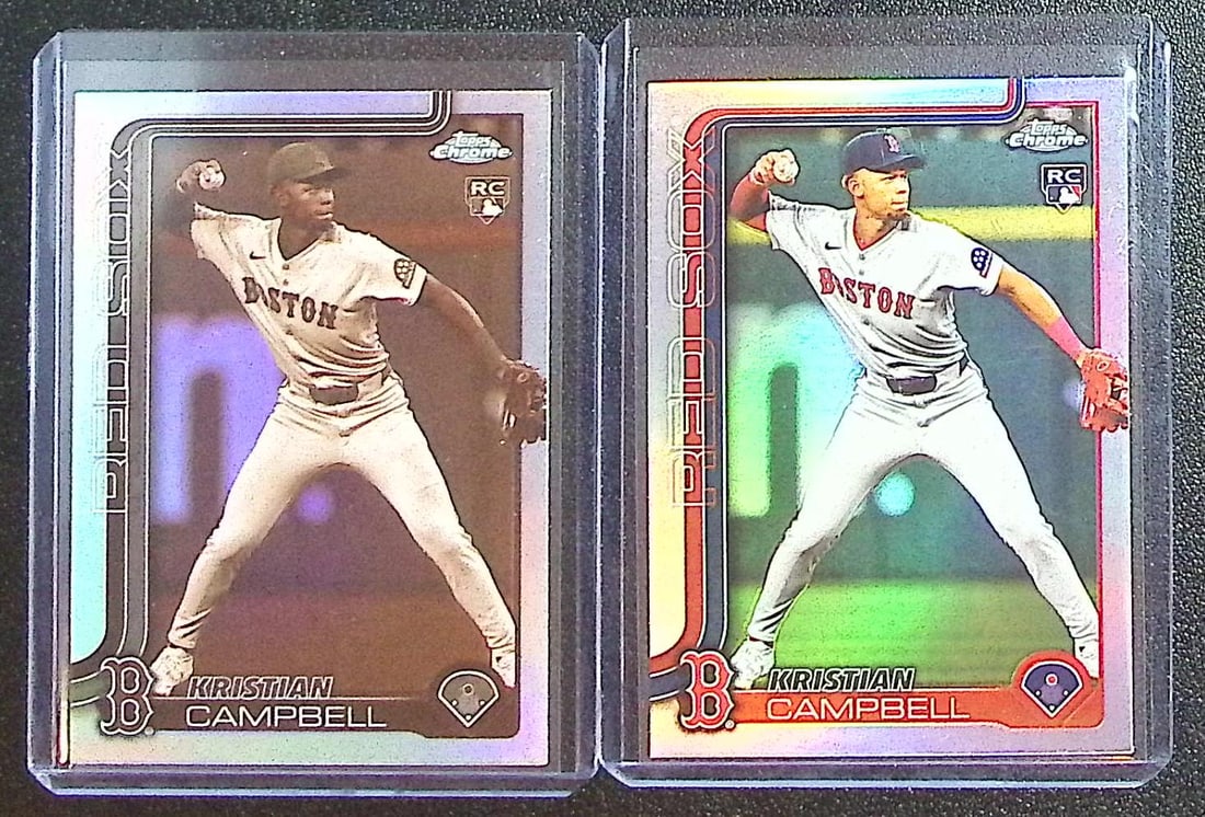 Lot of 2 Kristian Campbell Rookie Card Refractors 2025 Topps Chrome #171 Boston Red Sox: Topps Baseball MLB Trading & Sports Cards, Sports Cards for Sale Near Me, World Series & Hall of Fame Players Memorabilia, Refractors, X-Fractors, Numbered, SP, SSP, Valuable Auction Memorabilia Lots 