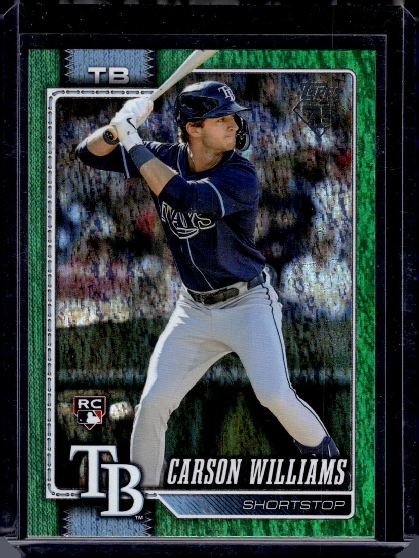 Carson Williams Rookie Card Green Foil /99 2026 Topps #25 Tampa Bay Rays: Topps Baseball MLB Trading & Sports Cards, Sports Cards for Sale Near Me, World Series & Hall of Fame Players Memorabilia, Refractors, X-Fractors, Numbered, SP, SSP, Valuable Auction Memorabilia Lots 