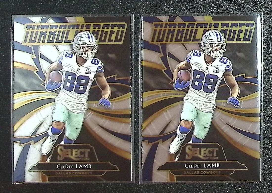 Lot of 2 CeeDee Lamb Rookie Cards Turbocharged 2020 Select #T16 Dallas Cowboys: Panini Select, Prizm, Mosaic, Contenders, Zenith, Phoenix, Illusions, Absolute, Rookie NFL Sports Trading Cards, SP, SSP, Cards, Football Cards for Sale Near Me, Superbowl & Hall of Fame Player Cards,
