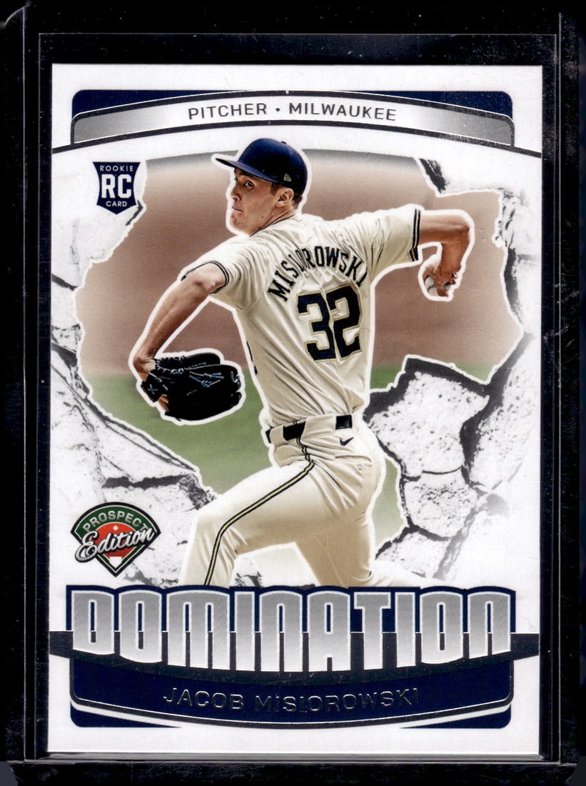 Jacob Misiorowski Rookie Card Domination 2025 Panini Prospect Edition #2 Brewers: Panini Baseball MLB Trading & Sports Cards, Sports Cards for Sale Near Me, Prizm, Mosaic, Select, SP, SSP, Auction Memorabilia Lots for Sale On Line, World Series & Hall of Fame Players