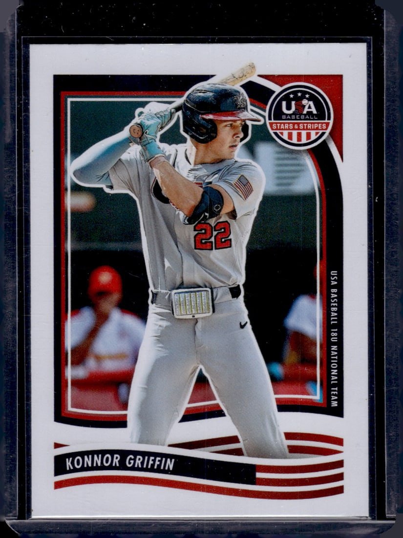 Konnor Griffin 2024 Panini USA Baseball Stars & Stripes #58 Pittsburgh Pirates: Panini Baseball MLB Trading & Sports Cards, Sports Cards for Sale Near Me, Prizm, Mosaic, Select, SP, SSP, Auction Memorabilia Lots for Sale On Line, World Series & Hall of Fame Players