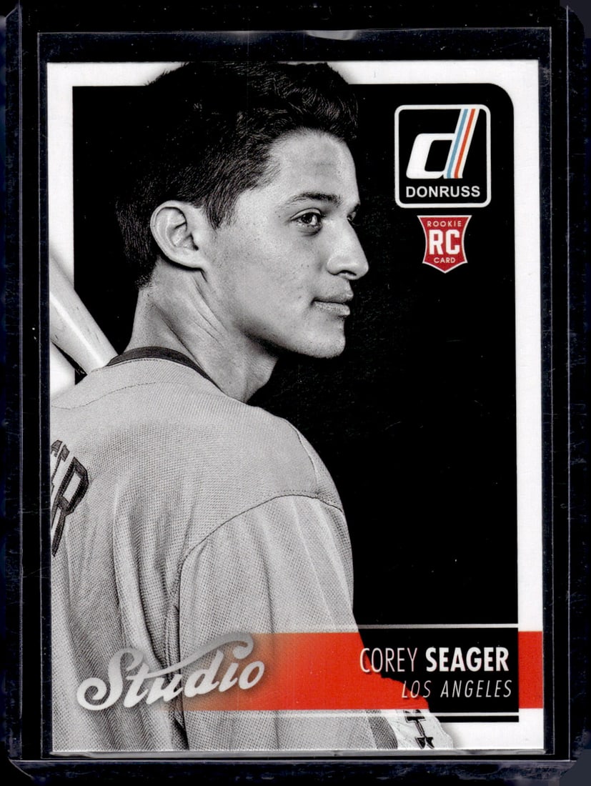 Corey Seager Rookie Card Studio 2016 Donruss #S5 Dodgers, Rangers: Panini Baseball MLB Trading & Sports Cards, Sports Cards for Sale Near Me, Prizm, Mosaic, Select, SP, SSP, Auction Memorabilia Lots for Sale On Line, World Series & Hall of Fame Players