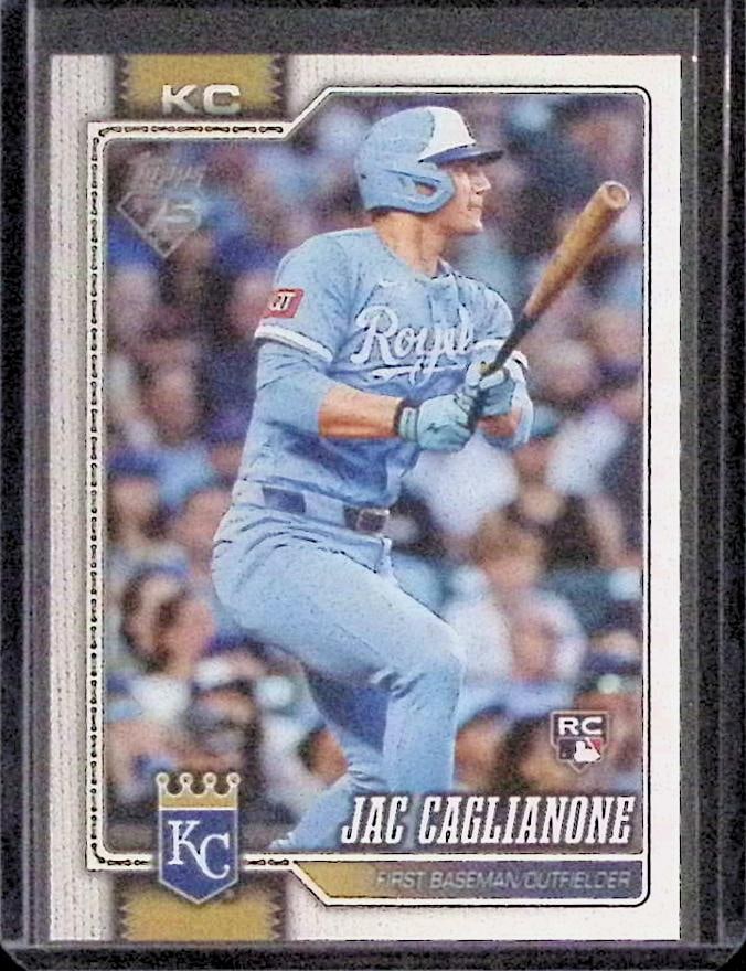 Jac Caglianone Rookie Card 2026 Topps Series 1 75th Anniversary #138: Topps Baseball MLB Trading & Sports Cards, Sports Cards for Sale Near Me, World Series & Hall of Fame Players Memorabilia, Refractors, X-Fractors, Numbered, SP, SSP, Valuable Auction Memorabilia Lots 