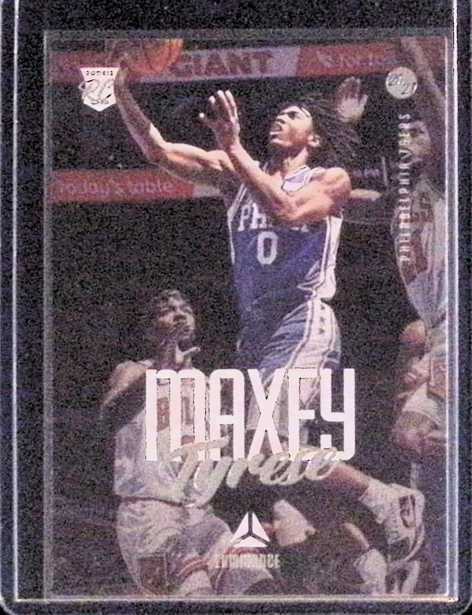 Tyrese Maxey Rookie Card 2020 Panini Chronicles Luminance #165: Panini Select, Prizm, Mosaic, Contenders, Revolution, Phoenix, NBA Hoops, Rookie NFL Sports Trading Cards, Silver, SP, SSP, Wave Prizms, Numbered Cards, Basketball sports Cards for Sale Near Me, NBA C