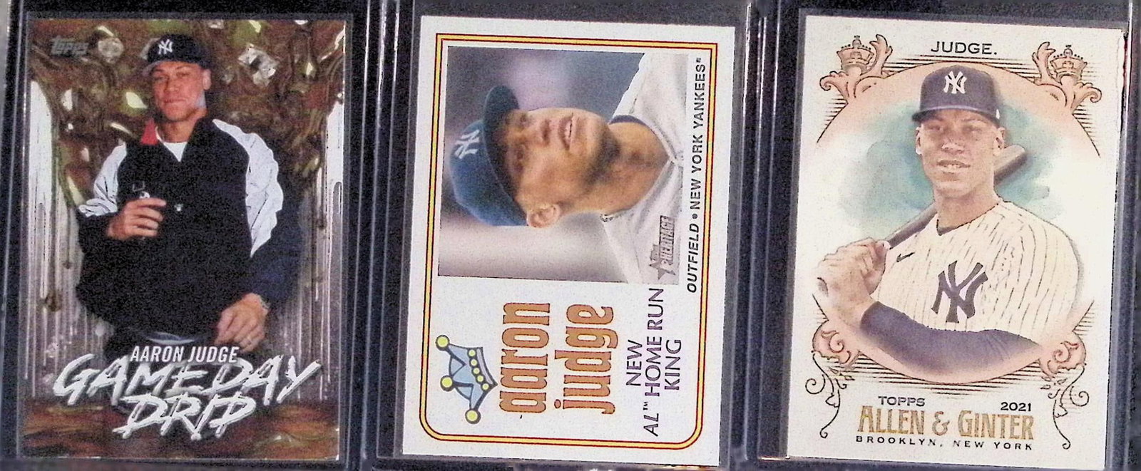 3 - Aaron Judge Topps Baseball Cards: 2021 Allen & Ginter, 2023 Heritage, & 2025 New York Yankees: Topps Baseball MLB Trading & Sports Cards, Sports Cards for Sale Near Me, World Series & Hall of Fame Players Memorabilia, Refractors, X-Fractors, Numbered, SP, SSP, Valuable Auction Memorabilia Lots 