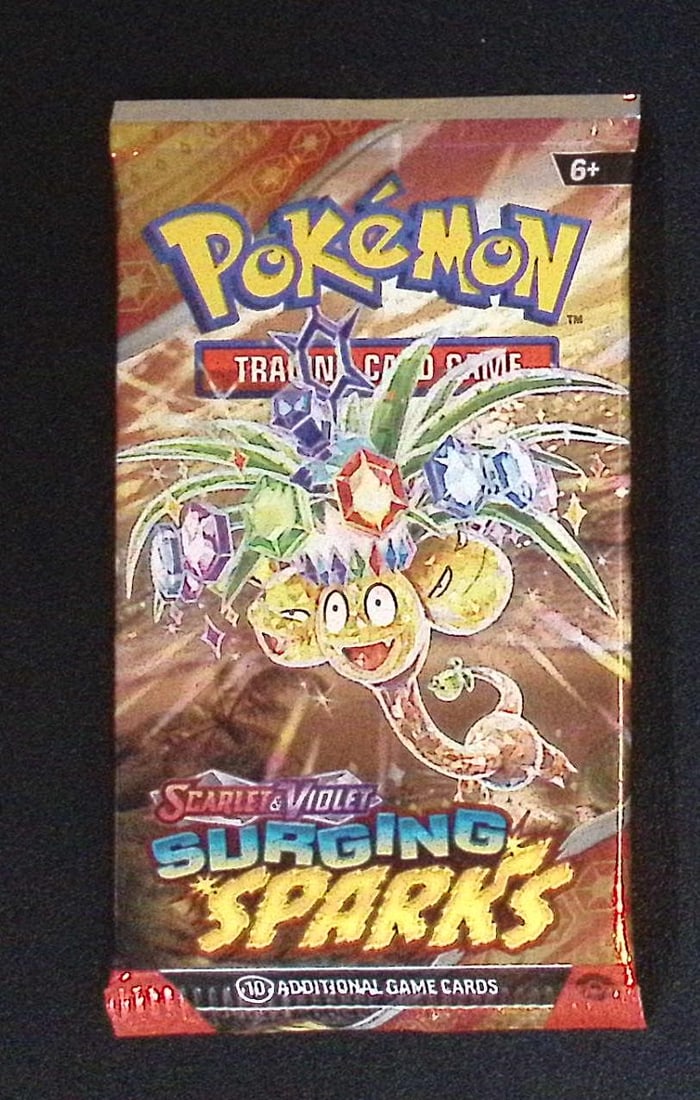Pokemon Scarlet & Violet Surging Sparks 10 Card TCG Booster Pack, Charizard, Pikachu, Holo: Pokemon Trading Card Game Cards, Charizard, Pikachu, Mewto, EX, Referse Holo, Holo Rare Cards, Secret Rare Cards, Full Art Cards, Evee, 3 Stars Ultra Rare Cards, Double Rare, Illustration Rare, Specia