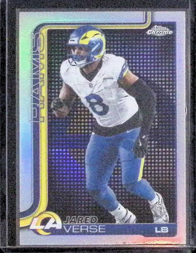 Jared Verse Case Hit Light Board Logo Refractor 2025 Topps Chrome #173: Topps Football NFL Trading Sports Cards, Sports Cards for Sale Near Me, Super Bowl & Hall of Fame Player Cards, Resurgence, Composite, SP, SSP, Valuable Auction Memorabilia Lots For Sale On Line