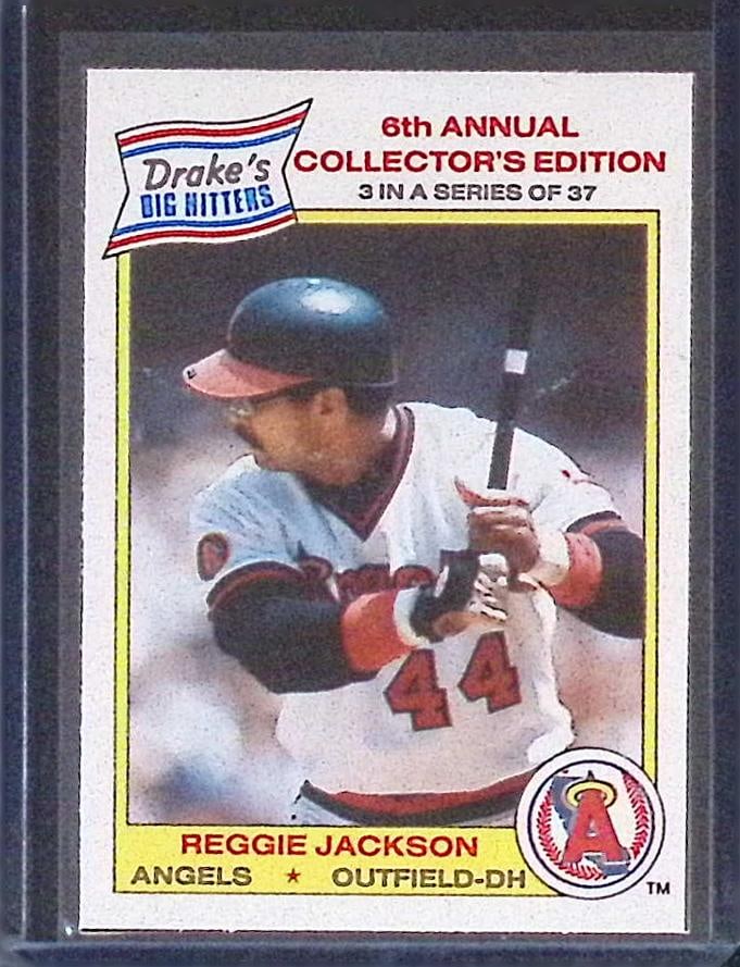 Reggie Jackson Drake's Big Hitters 6th Annual Collector's Edition 1986 Drake Bakeries #3: Topps Baseball MLB Trading & Sports Cards, Sports Cards for Sale Near Me, World Series & Hall of Fame Players Memorabilia, Refractors, X-Fractors, Numbered, SP, SSP, Valuable Auction Memorabilia Lots 