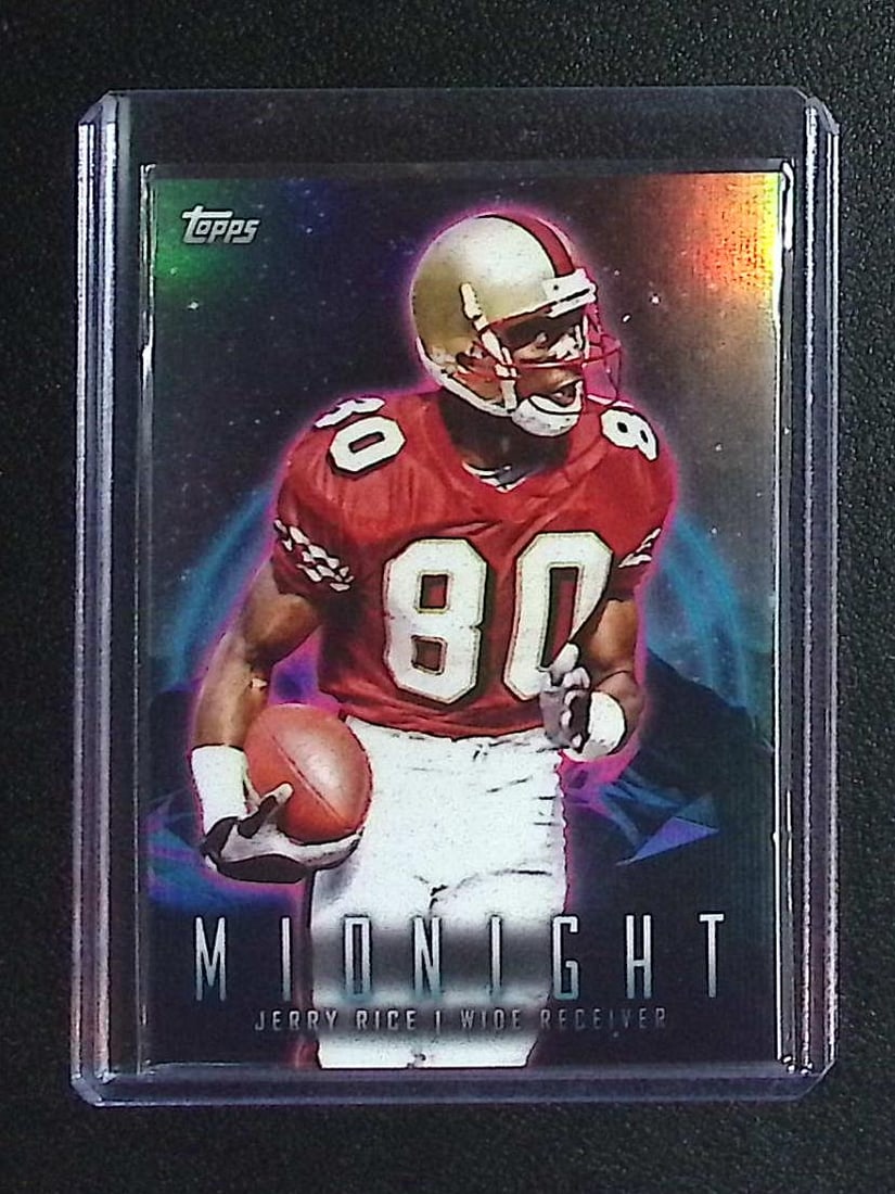 Jerry Rice Midnight Refractor 2023 Topps Composite #346: Topps Football NFL Trading Sports Cards, Sports Cards for Sale Near Me, Super Bowl & Hall of Fame Player Cards, Resurgence, Composite, SP, SSP, Valuable Auction Memorabilia Lots For Sale On Line