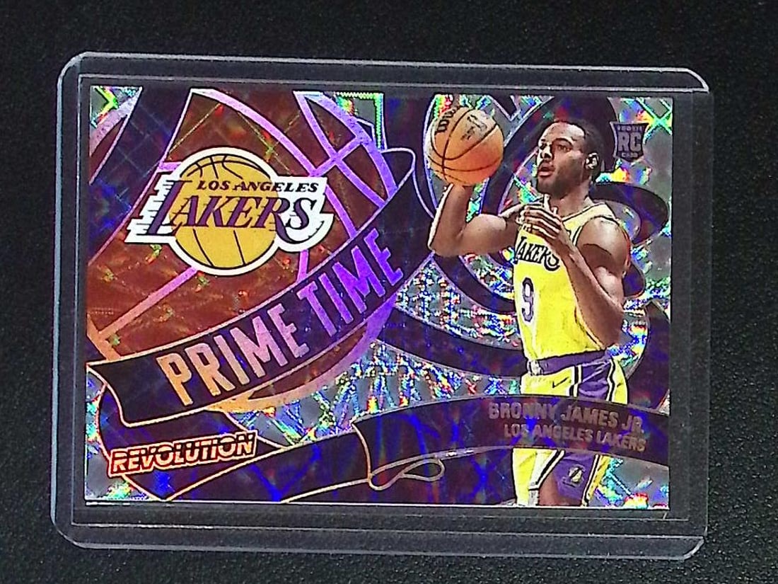 Bronny James, Jr SSP Case Hit Prime Time Players Insert 2024 Panini Revolution #27: Panini Select, Prizm, Mosaic, Contenders, Revolution, Phoenix, NBA Hoops, Rookie NFL Sports Trading Cards, Silver, SP, SSP, Wave Prizms, Numbered Cards, Basketball sports Cards for Sale Near Me, NBA C