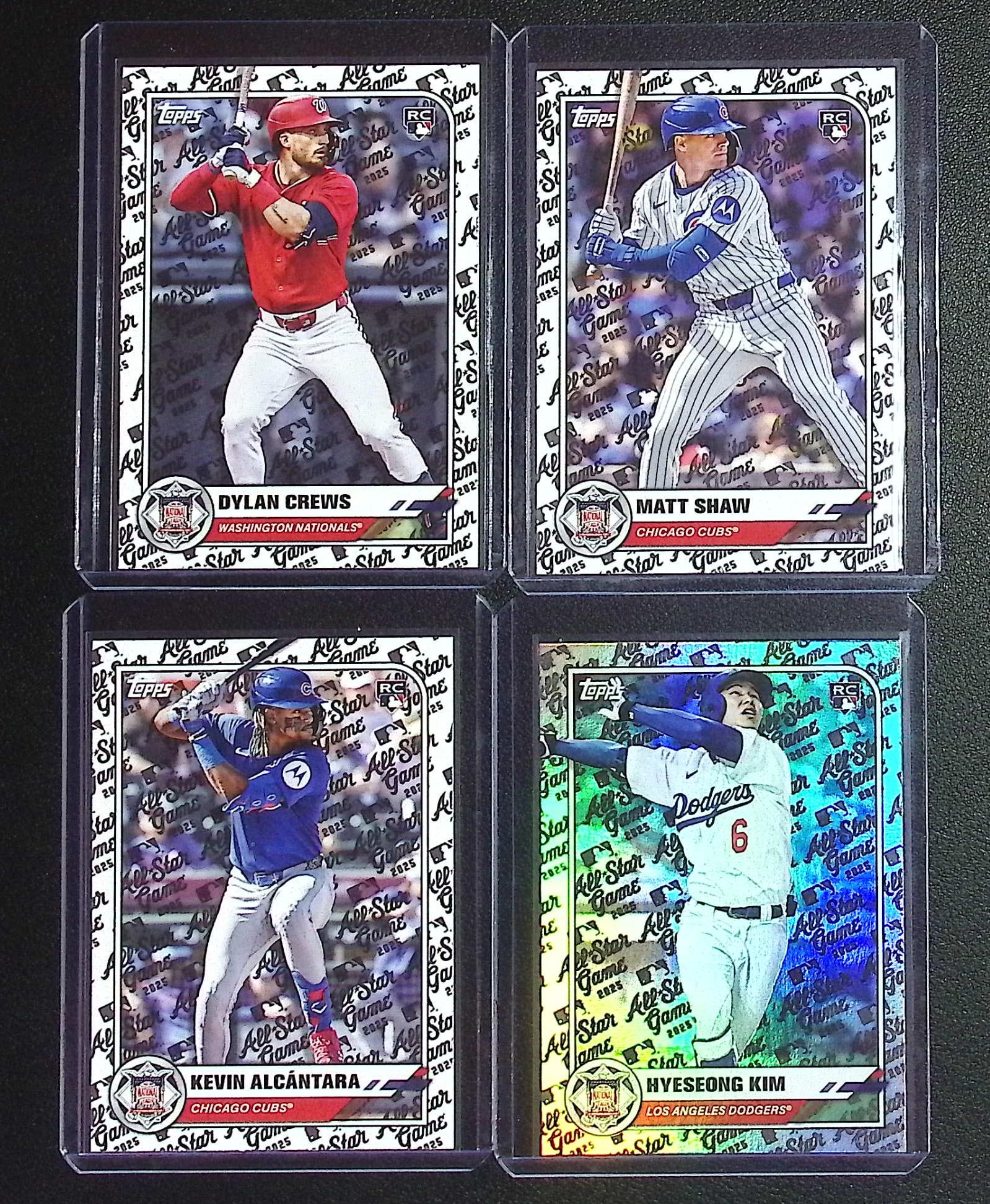 4 - 2025 Topps All-Star Game Rookie Cards: Hyeseong Kim, Matt Shaw, Kevin Alcantara, & Dylan Crews: Topps Baseball MLB Trading & Sports Cards, Sports Cards for Sale Near Me, World Series & Hall of Fame Players Memorabilia, Refractors, X-Fractors, Numbered, SP, SSP, Valuable Auction Memorabilia Lots 