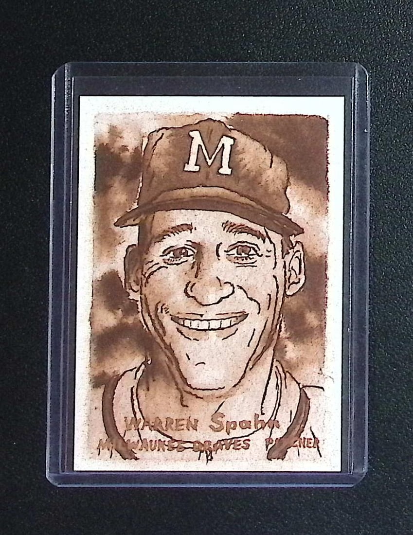 Warren Spahn /50 Sepia Filter by Andy Friedman 2025 Topps Shoebox Treasures #43: Topps Baseball MLB Trading & Sports Cards, Sports Cards for Sale Near Me, World Series & Hall of Fame Players Memorabilia, Refractors, X-Fractors, Numbered, SP, SSP, Valuable Auction Memorabilia Lots 